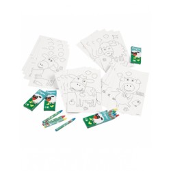 KIT COLORIAGE ANIMAUX DE LA FERME X 4