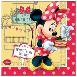20 SERVIETTES MINNIE CAFE ROUGE 33 X 33 CM