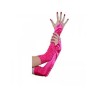 GANTS SATINES PLISSES AVEC ATTACHE DOIGT FUSCHIA