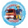 BALLON METALLIQUE ROND SAM LE POMPIER HAPPY BIRTHDAY 43CM