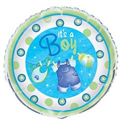 BALLON METALLIQUE PETITS HABITS BLEU 45,7CM