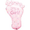 BALLON METALLIQUE PIED ROSE IT'S A GIRL 58 X 82 CM