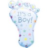 BALLON METALLIQUE PIED BLEU IT'S A BOY 58 X 82 CM
