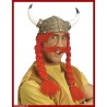 PERRUQUE GROS GAULOIS AVEC MOUSTACHE ROUGE ET CASQUE LATEX