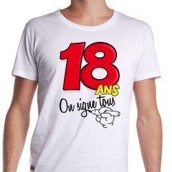 T-SHIRT A DEDICACER 18 ANS