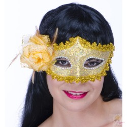 LOUP DENTELLE OR FLEUR JAUNE COTE