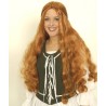 PERRUQUE MEDIEVALE LONGUE ROUSSE AVEC TRESSES