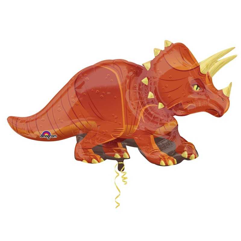 BALLON METALLIQUE DINOSAURE TRICERATOPS 106 X 60 CM