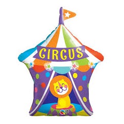 BALLON METALLIQUE CHAPITEAU DE CIRQUE AVEC LION