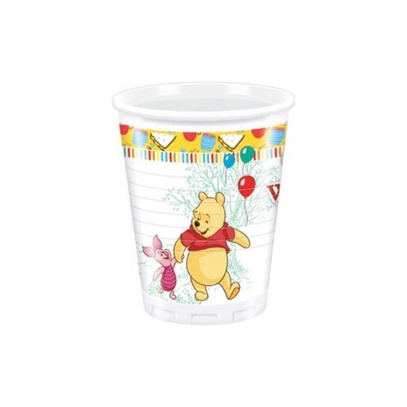 8 GOBELETS PLASTIFIES WINNIE L'OURSON
