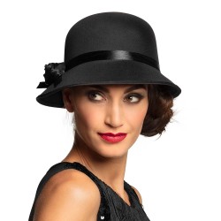 CHAPEAU CHARLESTON NOIR LADY FEMME