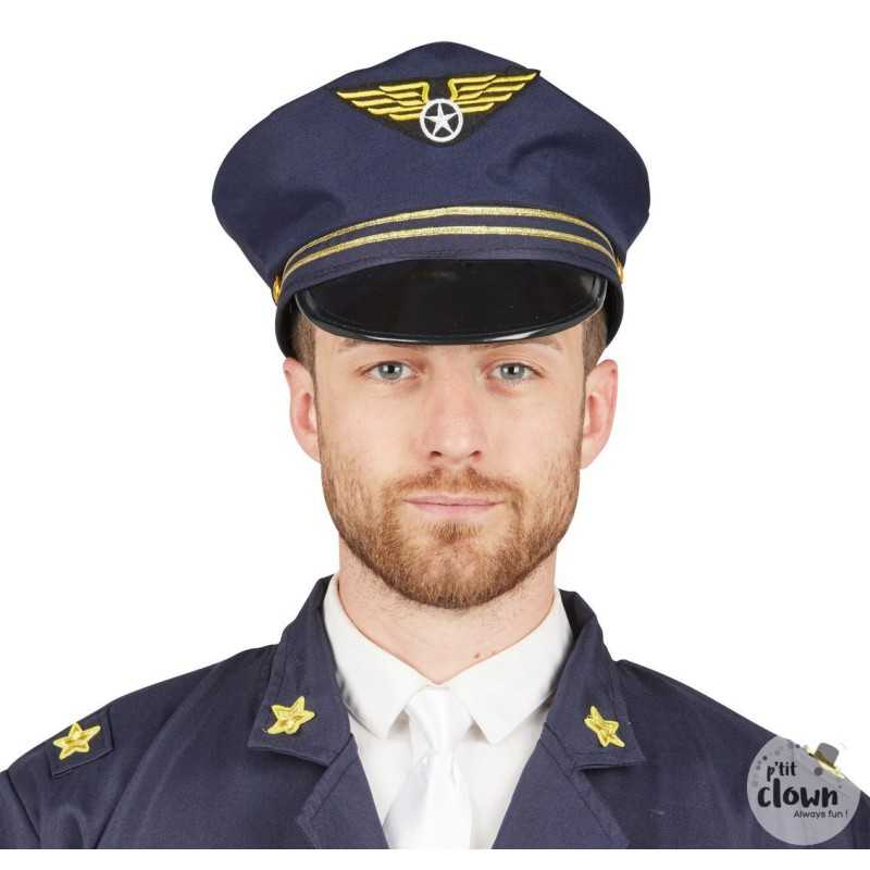 CASQUETTE PILOTE D'AVION DE LIGNE BLEUE