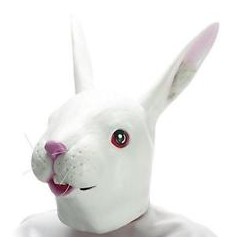 MASQUE LATEX LAPIN BLANC