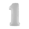 BALLON METALLIQUE CHIFFRE 1 BLANC 100 CM