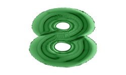 BALLON METALLIQUE CHIFFRE 8 100 CM VERT METAL