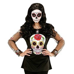 TEE SHIRT MANCHES LONGUES SQUELETTES FEMME TM/L