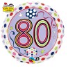 BALLON METALLIQUE ANNIVERSAIRE RACHEL 80 ANS MULTICOLORE 46 CM