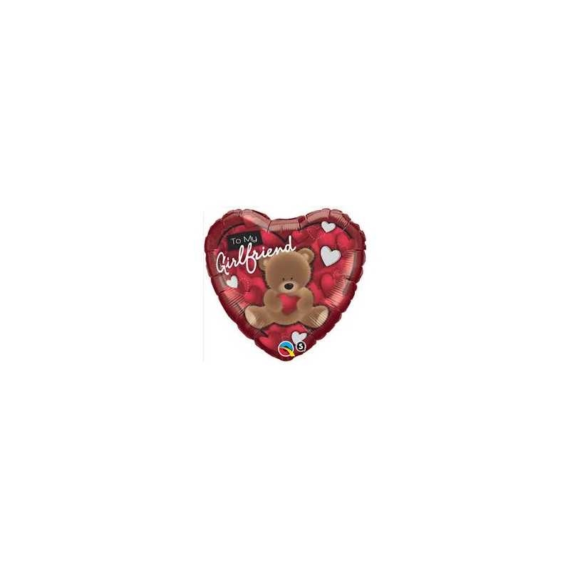 BALLON METALLIQUE COEUR TO MY GIRLFRIEND 46CM