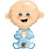BALLON METALLIQUE BEBE TENANT UN BIBERON BLEU 97CM