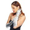 LONGS GANTS SATINES ARGENT 40 CM