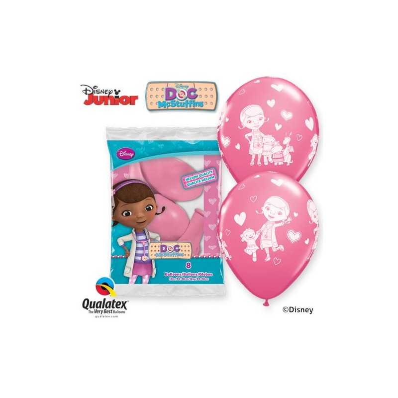 6 BALLONS QUALATEX DOC LA PELUCHE ROSE