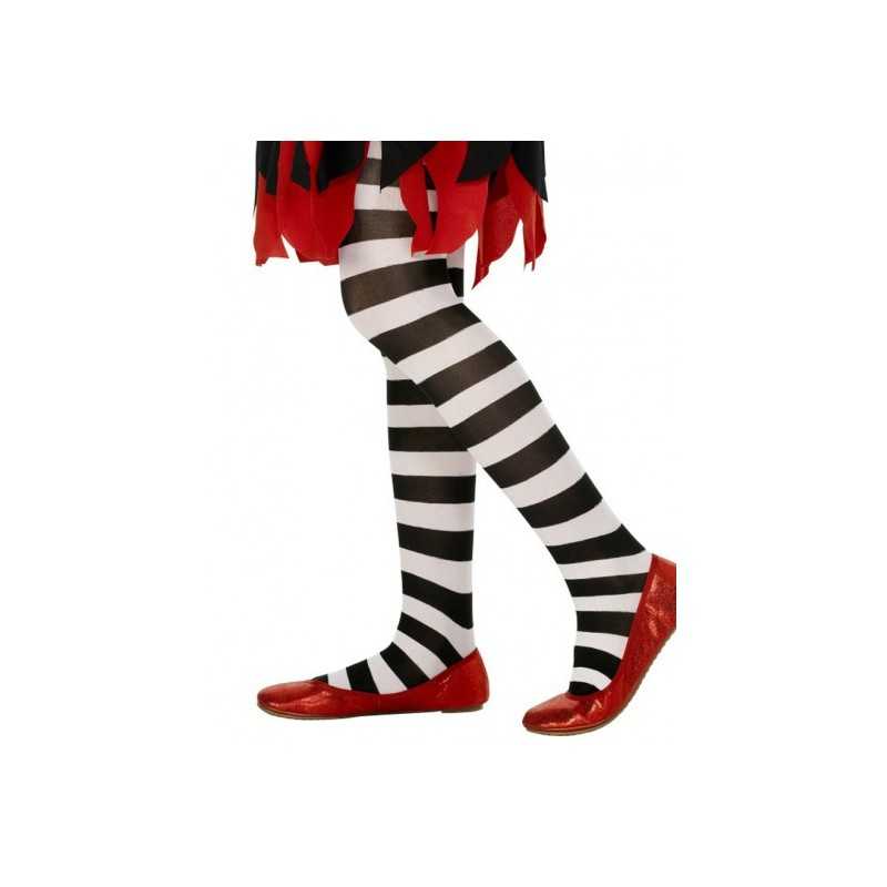 COLLANTS RAYES NOIR ET BLANC ENFANT TAILLE 6-12ANS