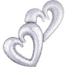 BALLON METALLIQUE DOUBLE COEUR ARGENTE 134 X 91 CM