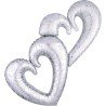 BALLON METALLIQUE DOUBLE COEUR ARGENTE 134 X 91 CM