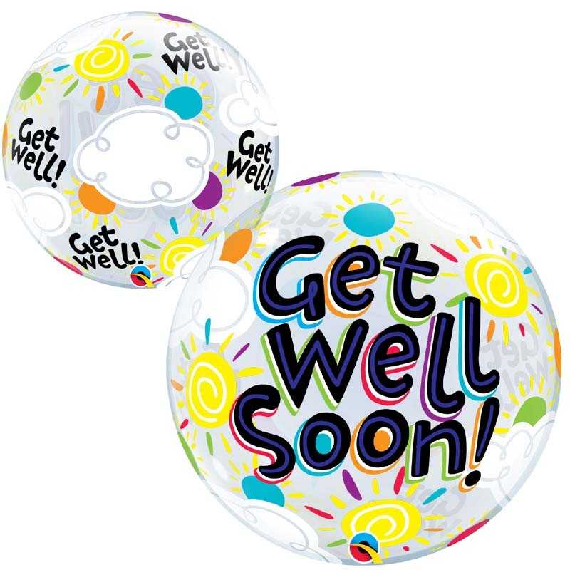 BALLON BUBBLES GET WELL SOON 56 CM