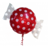 BALLON BONBON ROUGE POIS BLANC 43CM