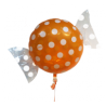 BALLON BONBON ORANGE POIS BLANC 43CM