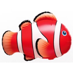 BALLON POISSON CLOWN TROPICAL ORANGE NEMO 16"