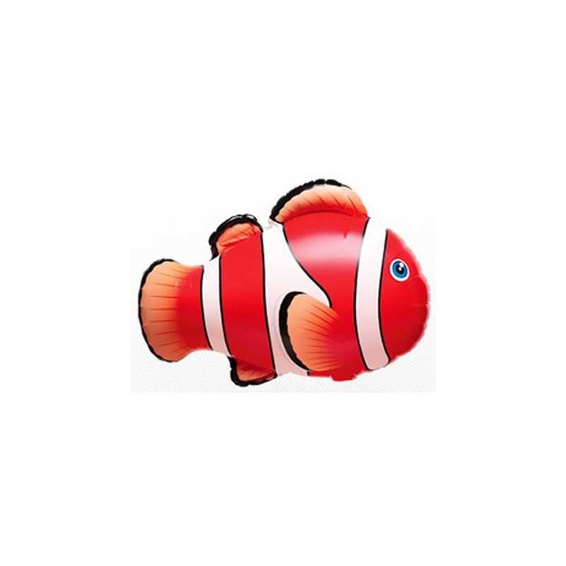 BALLON POISSON CLOWN TROPICAL ORANGE NEMO 16"