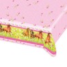 NAPPE PLASTIFIEE CHEVAL BRUN SUR FOND FUSCHIA ET ANIS 120 X 180 CM