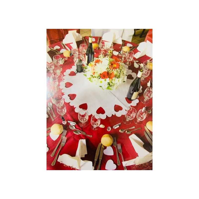 5 CENTRES DE TABLE PERFORE COEUR CHOCOLAT