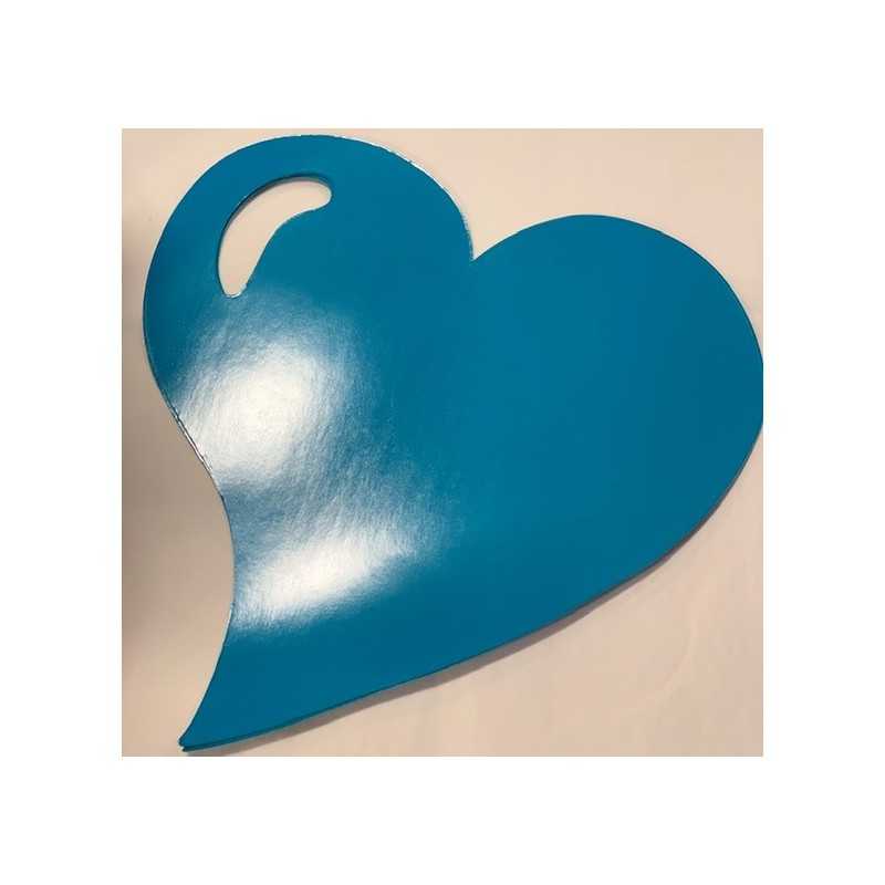 SET DE TABLE COEUR BLEU TURQUOISE PAR 4