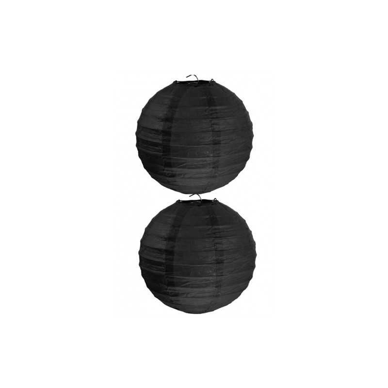 2 LANTERNES NOIR 20 CM