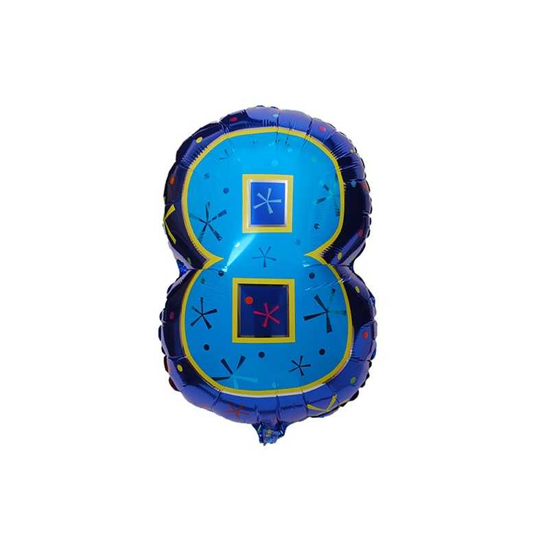 BALLON CHIFFRE MULTICOLORE JR.SHAPE CHIFFRE 8 45 CM