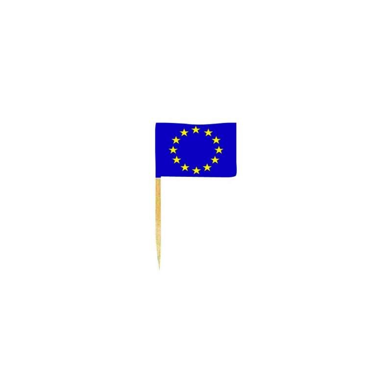 SACHET DE 50 MINI PIQUES DRAPEAU EUROPE