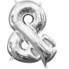 BALLON METALLIQUE MINISHAPE A L'AIR SYMBOLE & ARGENT 36 CM
