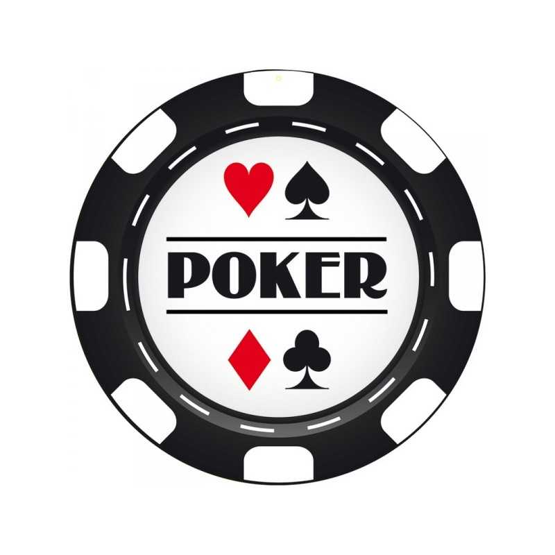 DECOR CARTON JETON DE POKER 30 CM