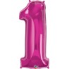 BALLON METALLIQUE CHIFFRE 1 FUSCHIA 86 CM