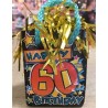 POIDS A BALLON SAC NOIR 60 HAPPY BIRTHDAY