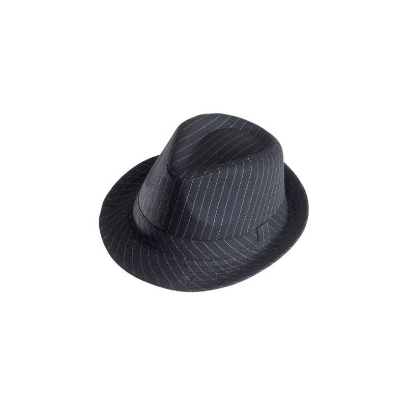 CHAPEAU BORSLINO NOIR RAYE BLANC FORME TRIBLY