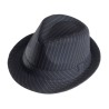CHAPEAU BORSLINO NOIR RAYE BLANC FORME TRIBLY