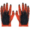 PAIRE DE MAXI MAINS DE DEMON POILS ROUGE