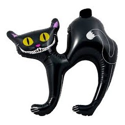 CHAT NOIR GONFLABLE A L'AIR 41X40CM