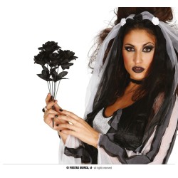 BOUQUET DE ROSES NOIRES 35 CM