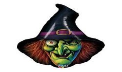 BALLON METALLIQUE TETE DE SORCIERE 86CM