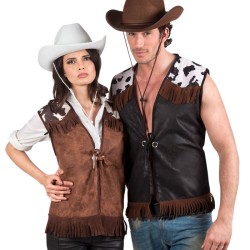 GILET WESTERN MARRON TACHES DE VACHE TAILLE M 